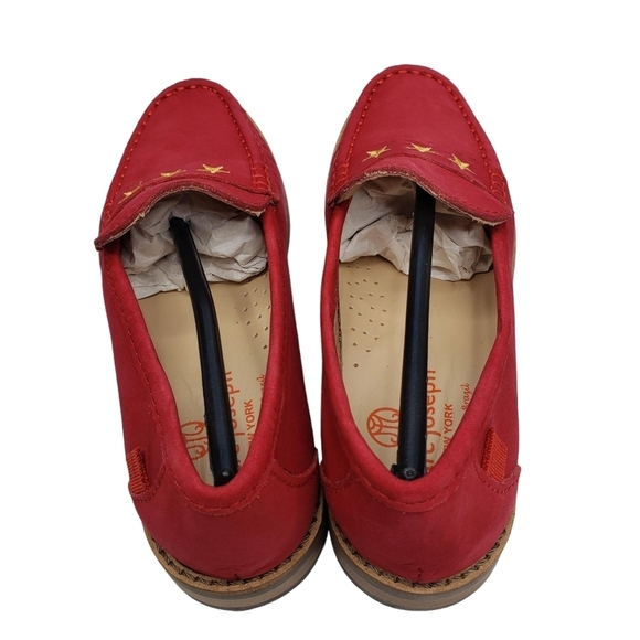 Marc Joseph | NIB Madison Red Nobuck Gold Star Preppy Leather Loafers Girl 13.5 - Picture 8 of 15